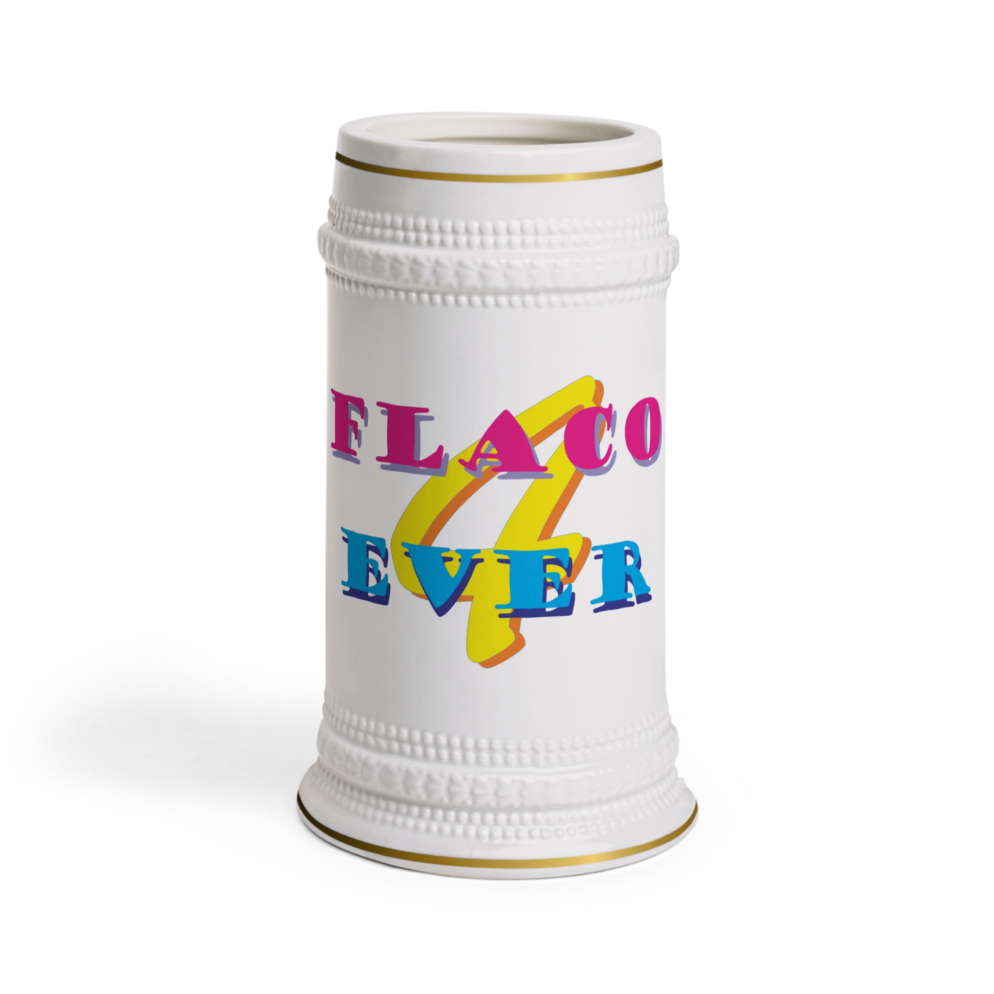 Stein Mug — “Flaco 4-Ever” Colorful Retro Beer Stein